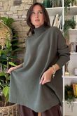 Charli Honeycomb Oversized Turtle Knit Khaki